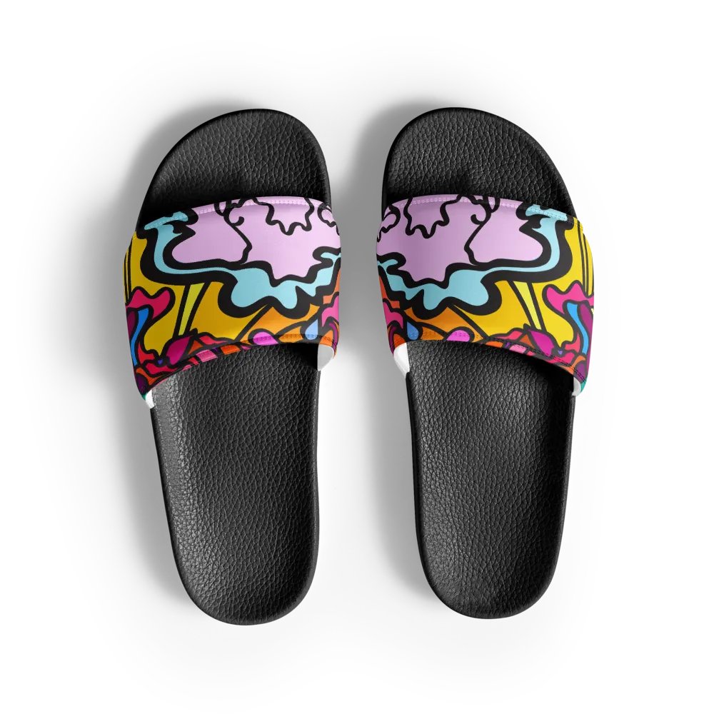 Vibrant Swirls Men's Slides - Wave at Sunset product image (2)