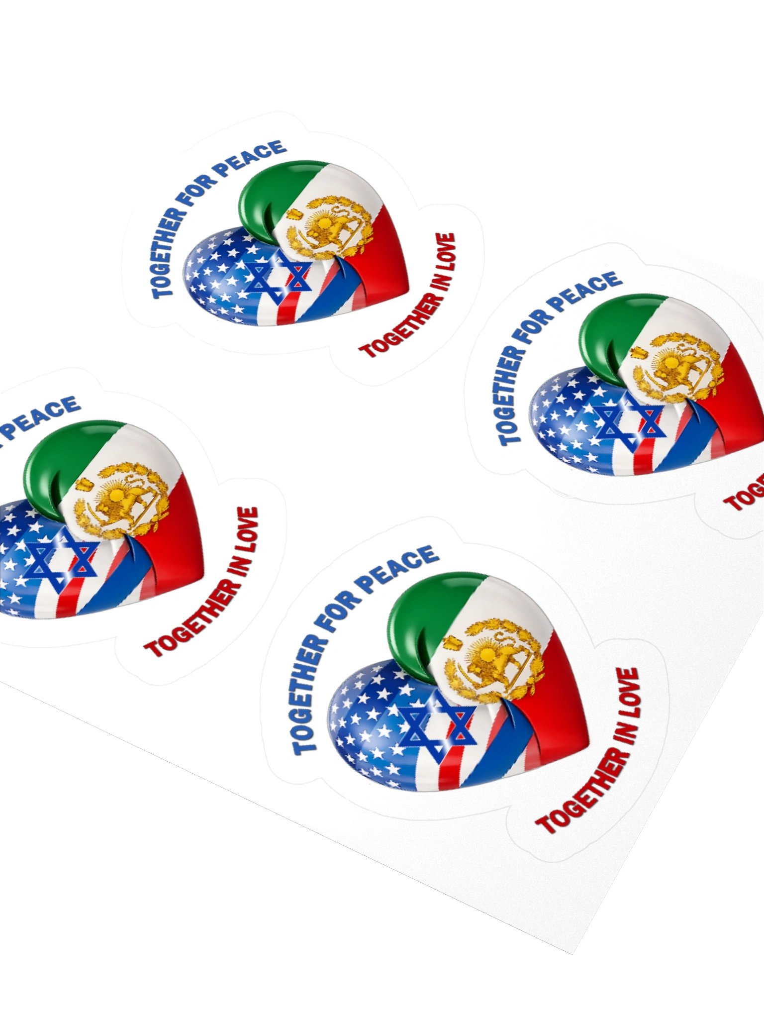 TOGETHER FOR PEACE AND LOVE Stickers product image (9)