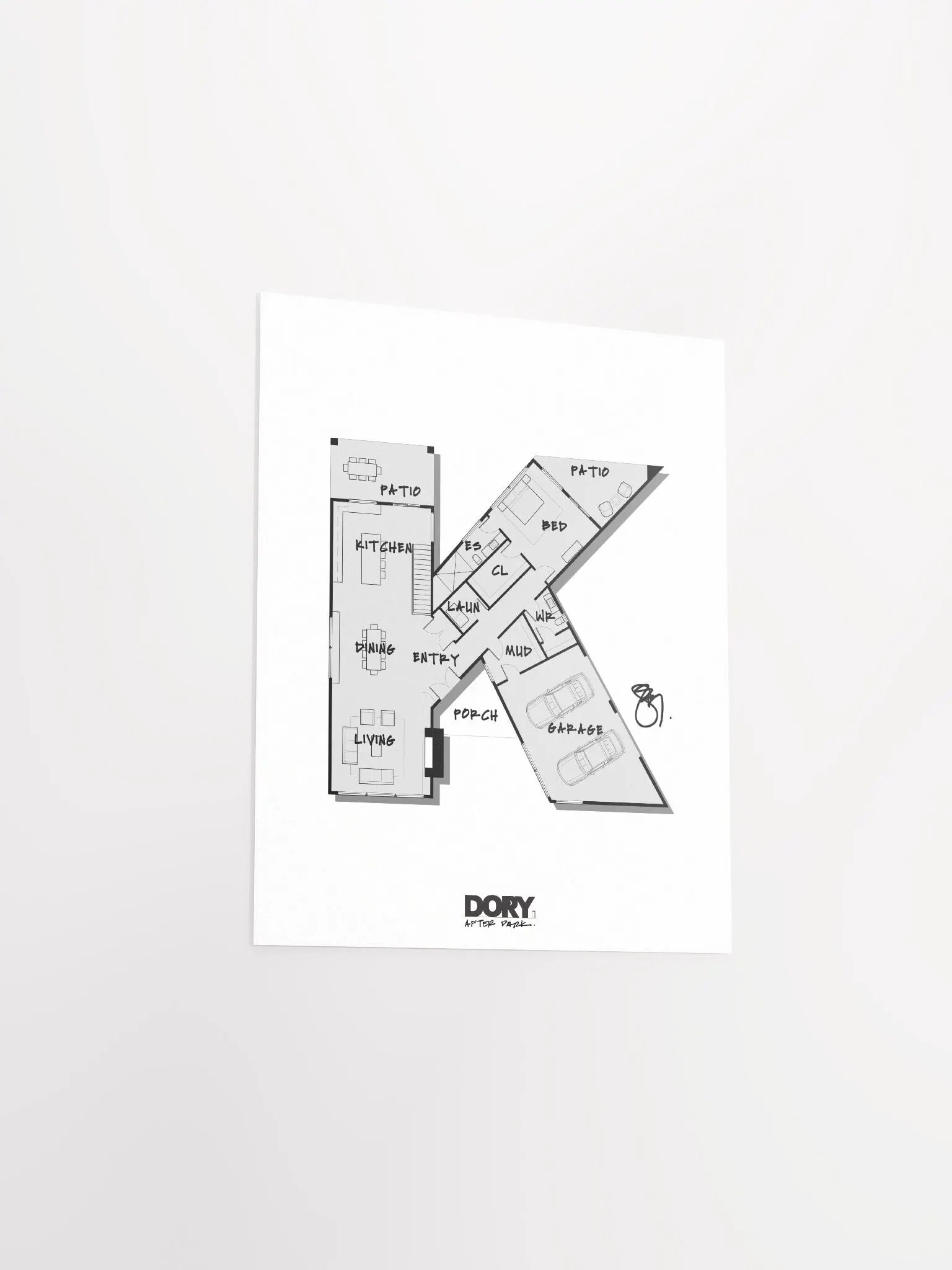 Alphabet Floor Plan Poster - K product image (3)