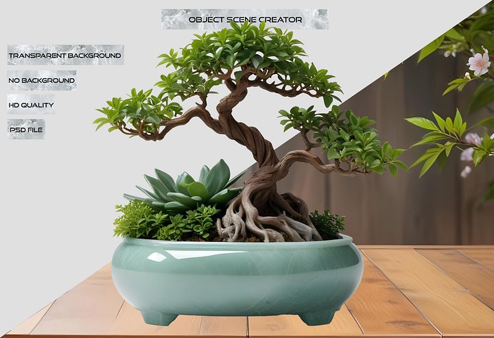 Jade Signature – Bonsai & Succulent Planter PNG product image (2)