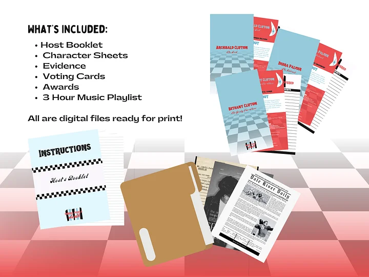 Diners, Dives & Death - A 1950s Murder Mystery - 10-25 Player Base Game product image (2)