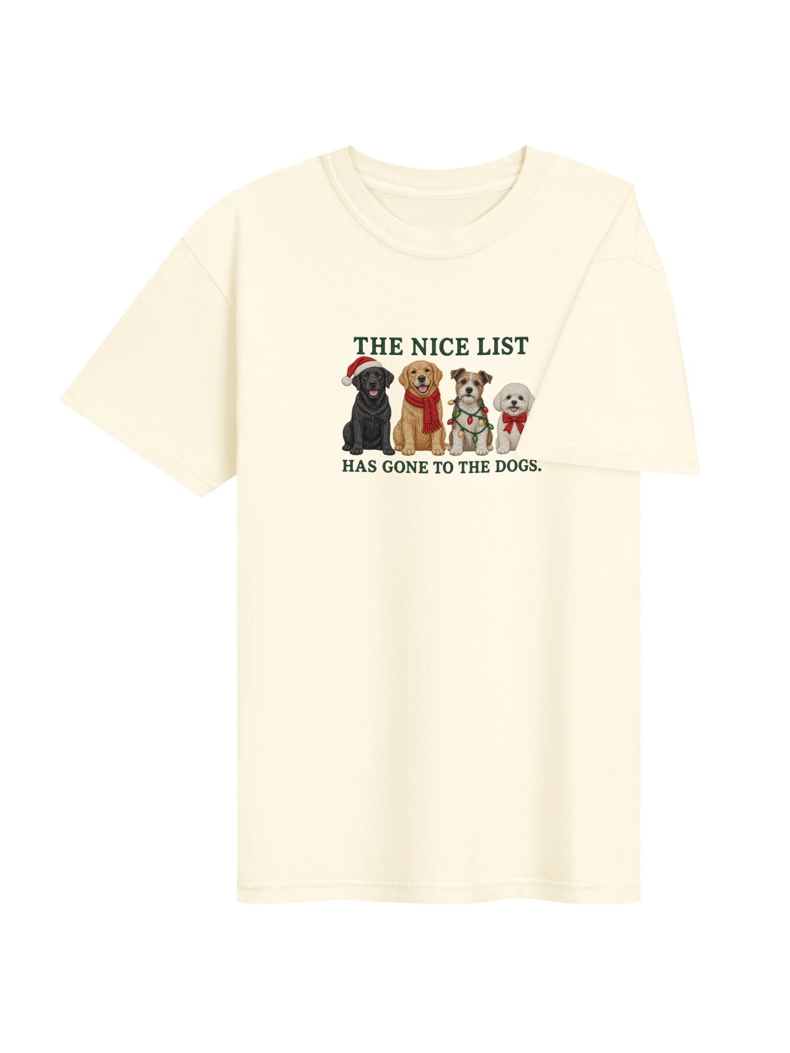 The Nice List Has Gone to the Dogs | Dog Lover Christmas T-Shirt product image (29)