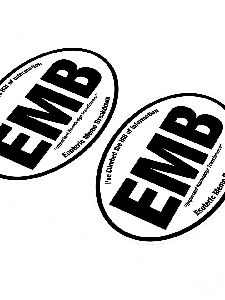 Esoteric Meme Breakdown "EMB" Sticker Sheet of Two (~5" wide) product image (2)