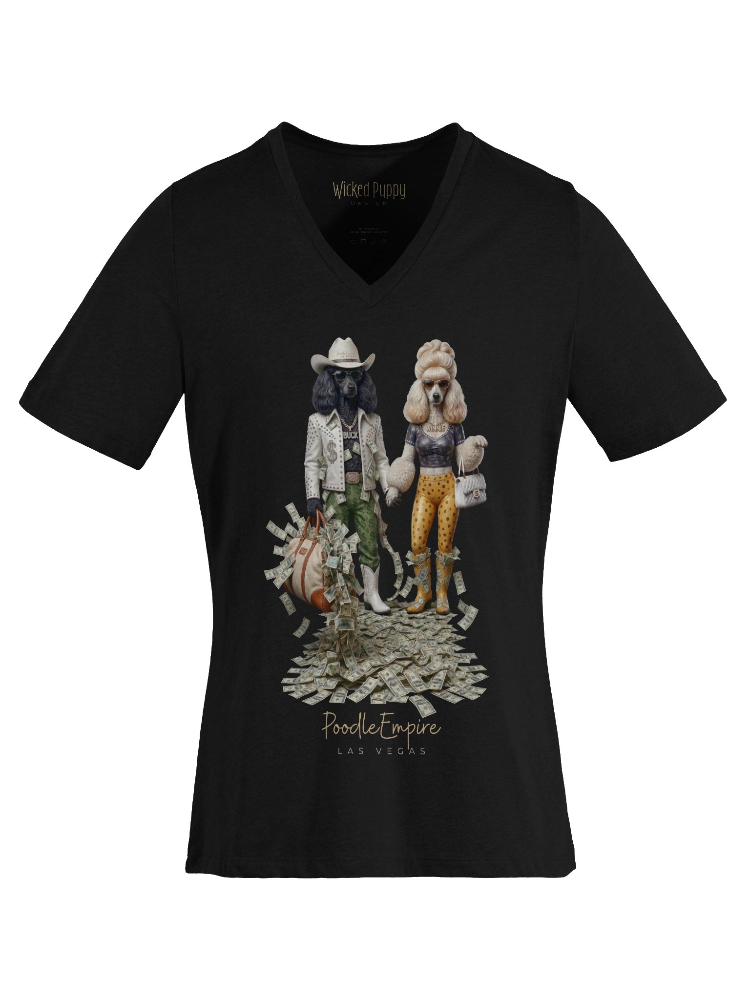 Lucky Poodles V-Neck Tee | Poodle Empire product image (2)