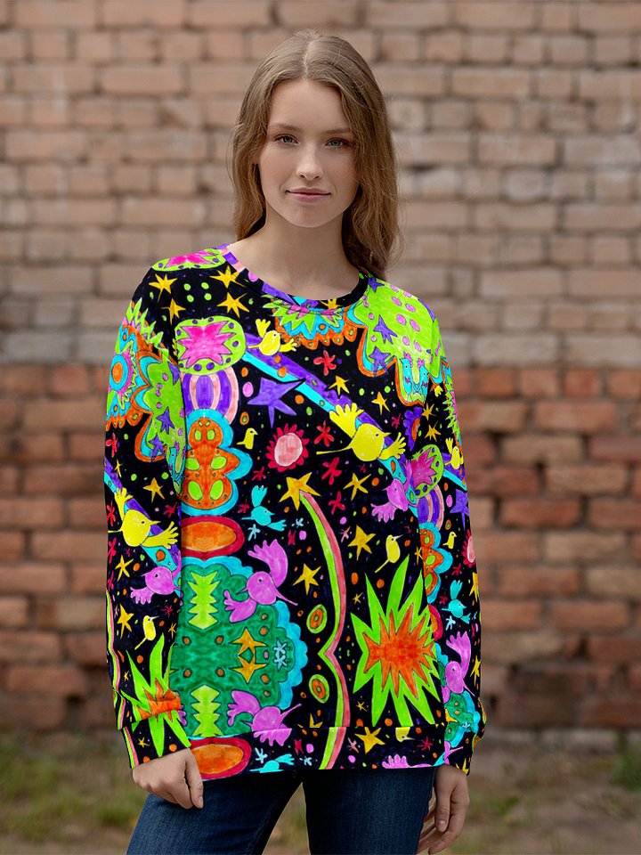 Abstract Cosmic Doodle Art Unisex Recycled Sweatshirt product image (2)