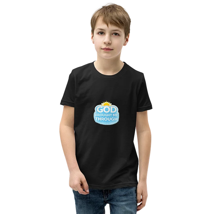 God Brought Me Through Youth T-Shirt – Black & Gold Edition product image (1)
