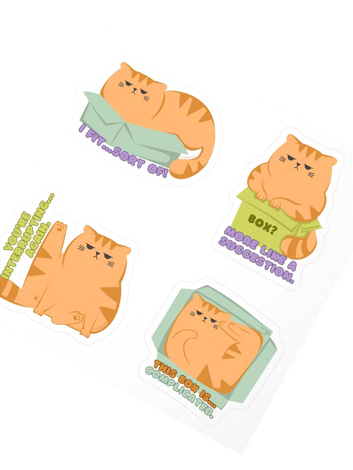 Comical Orange Cat Sticker Set product image (2)
