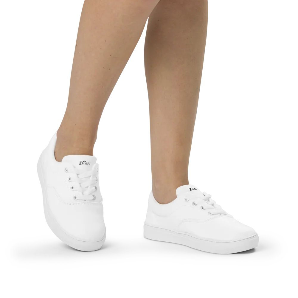 Zenith Women’s White Canvas Sneakers: Comfortable and Stylish Athletic Shoes for Everyday Wear product image (2)