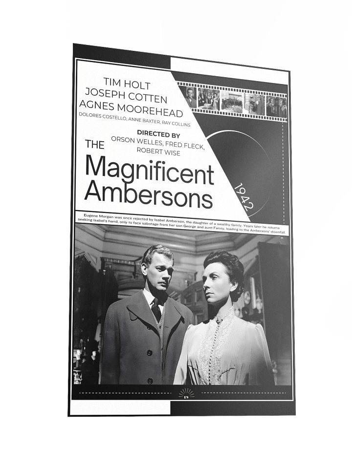 The Magnificent Ambersons with Joseph Cotten, Tim Holt and Agnes Moorehead 1942 | Movie Poster | 12x18 Wall Art product image (2)