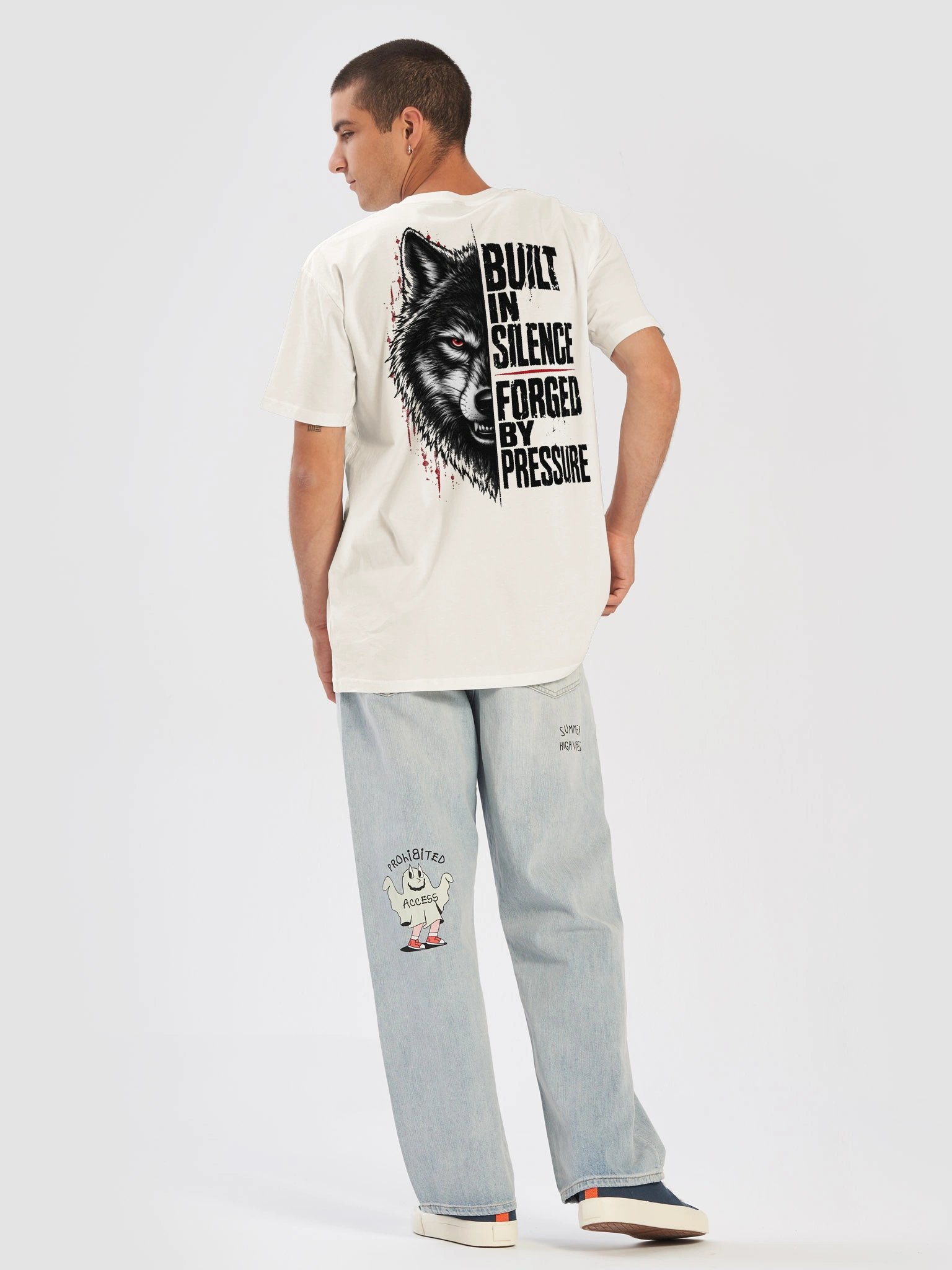 Built in Silence Wolf T-Shirt | Dark Streetwear Graphic Tee product image (39)