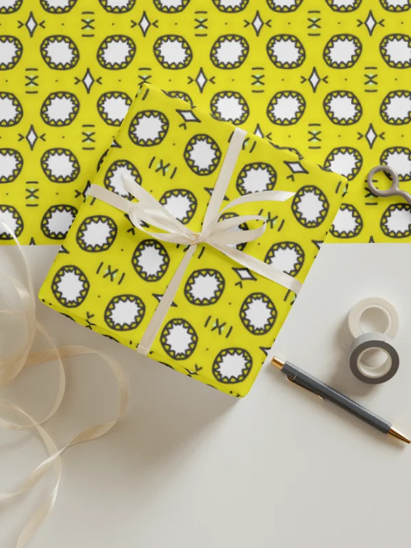 Cheerful Yellow patterned wrapping paper product image (3)