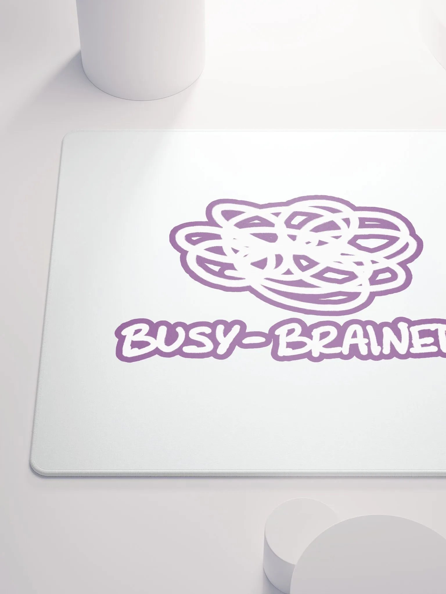BUSY-BRAINED (lined design, #763D7D) mouse pad product image (6)