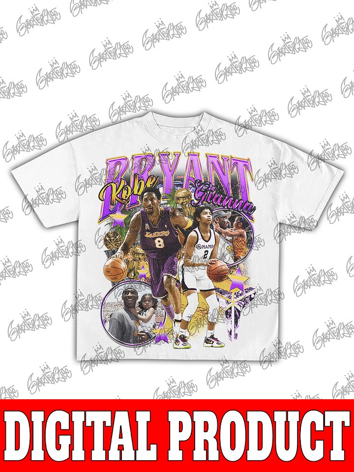 Kobe & Gianna Bryant Tribute Vintage 90s Bootleg Graphic Design product image (2)