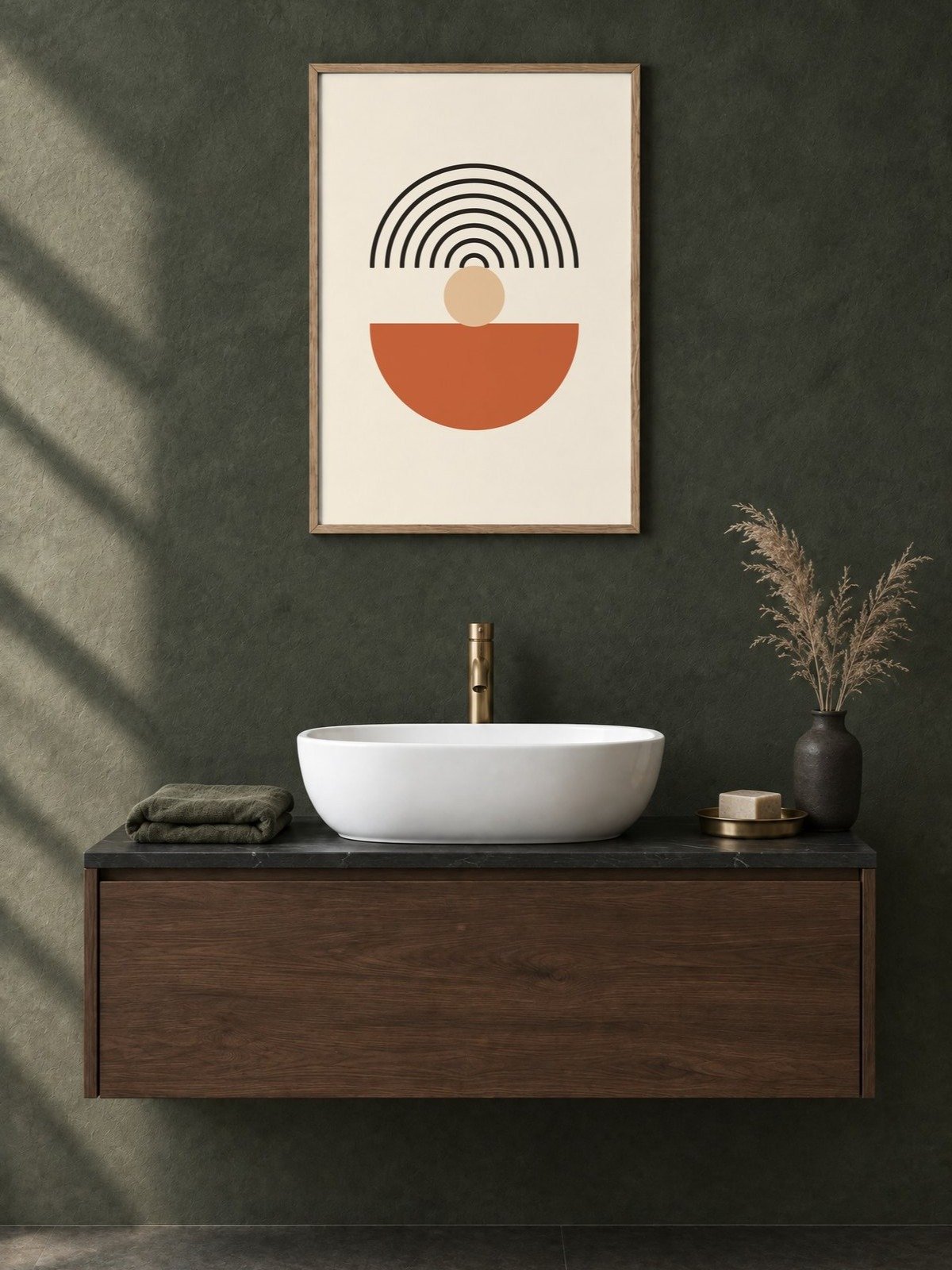 Boho Rainbow Sun Print | Abstract Bathroom Wall Art product image (2)