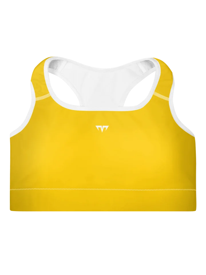 Women's Activewear - Padded Sports Bra Gold/White - Printed White Logo product image (1)