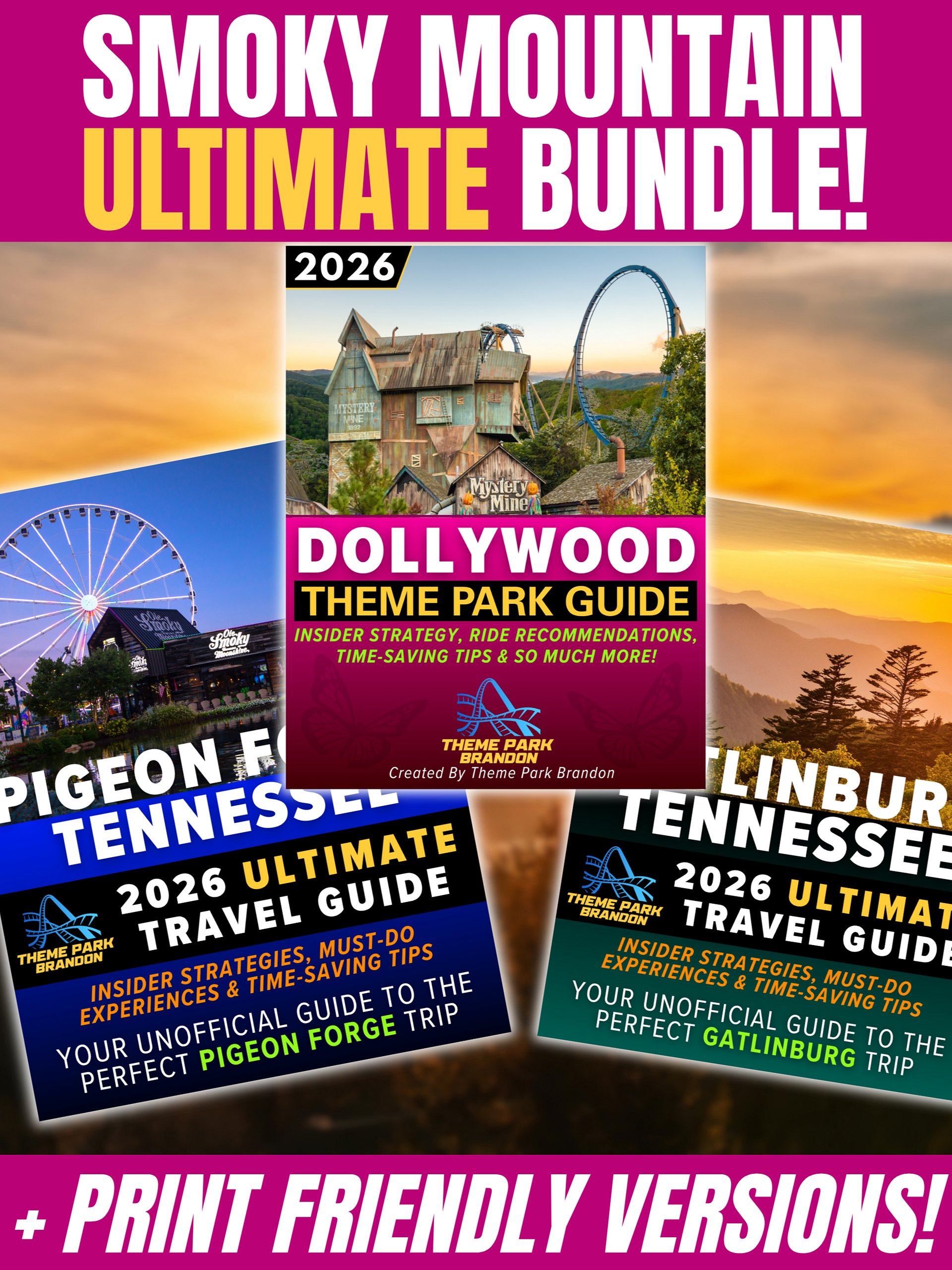 Ultimate Smoky Mountains Travel Bundle 2026 | Printable Digital Guides for Gatlinburg, Pigeon Forge & Dollywood product image (1)