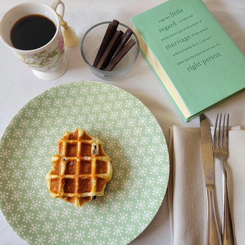 Waffle + chocolate = the sweetest start to the day. 🍫

Our classic Belgian liege waffle is filled with two bars of imported d...