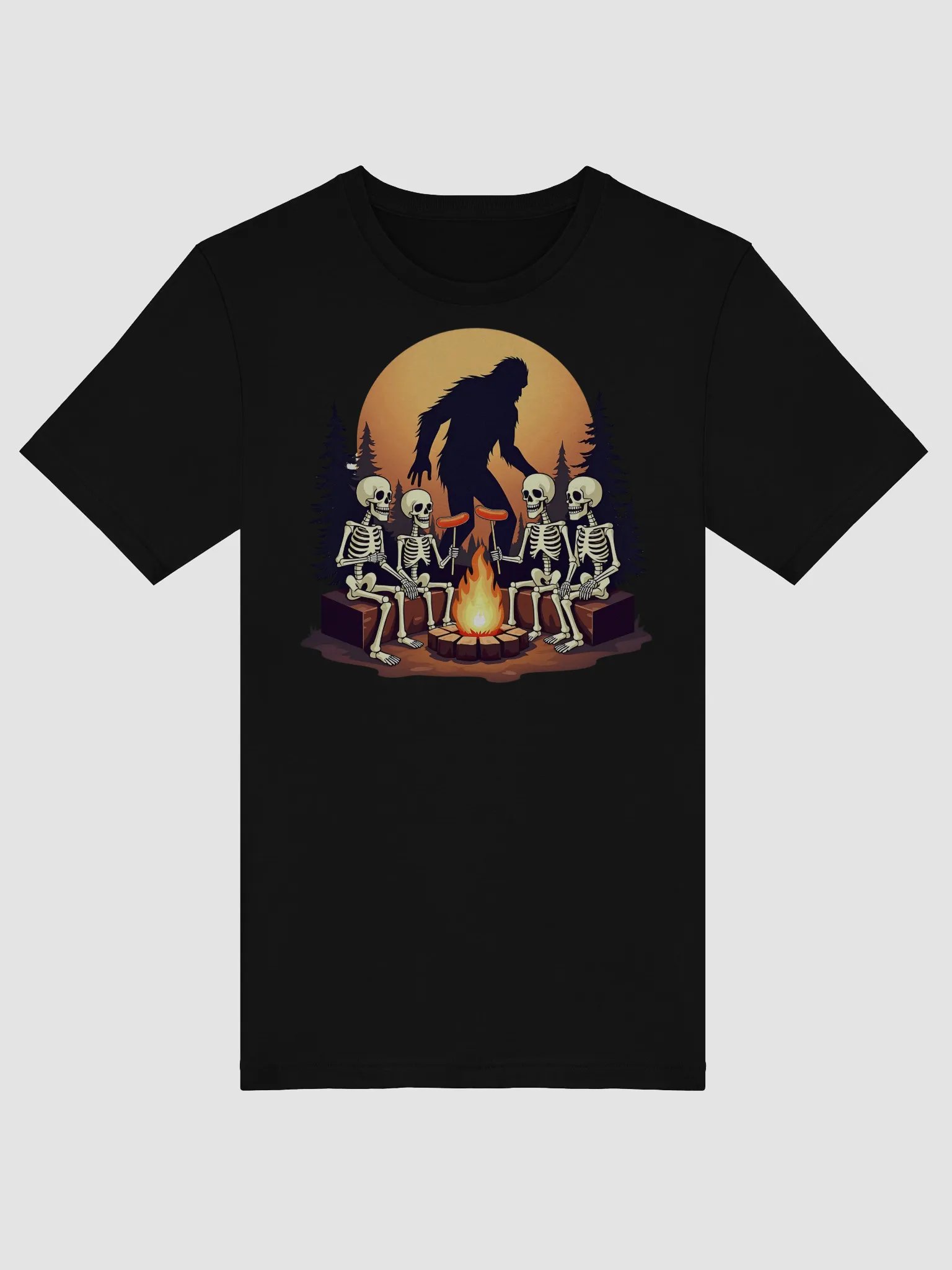 Bigfoot Campfire Skeletons Funny Cryptid Halloween Camping product image (6)