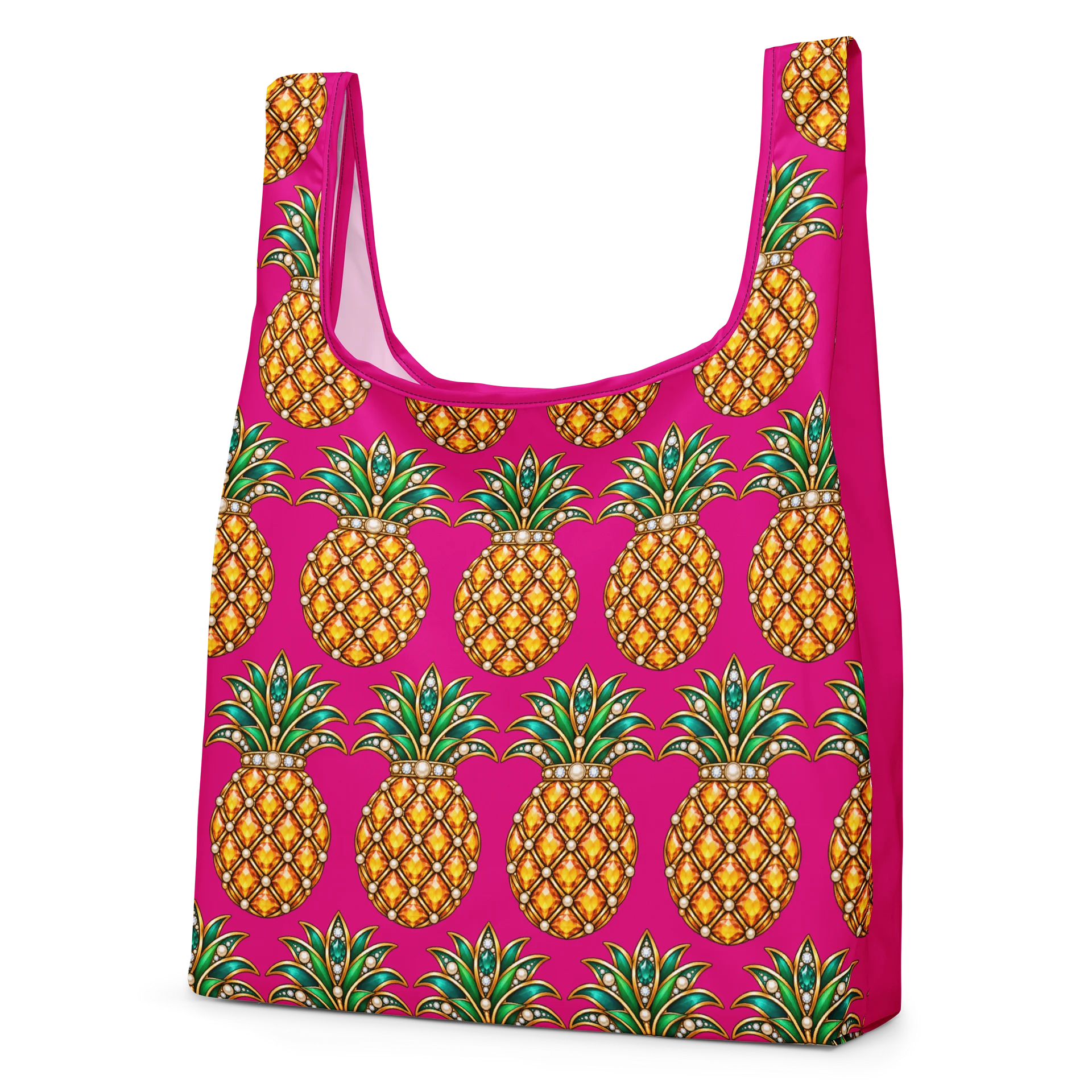 Pink Pineapple Jeweled Brooch Tote product image (2)