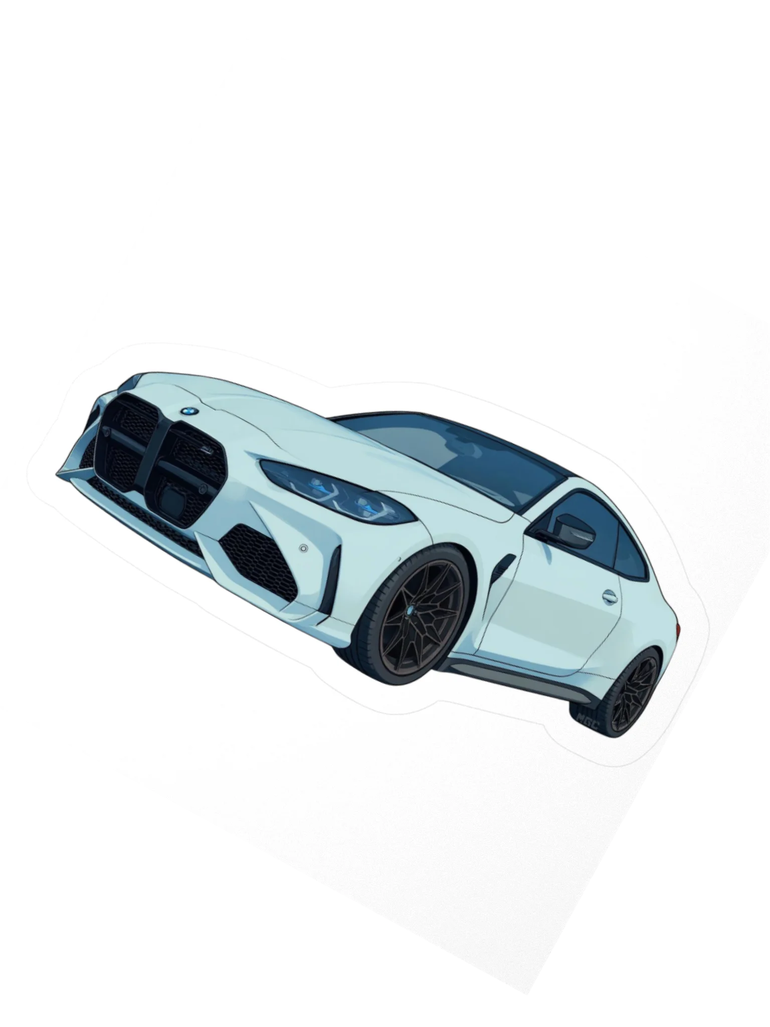 Grey BMW M4 Sticker (Retro, Sketch, Silhouette) product image (6)