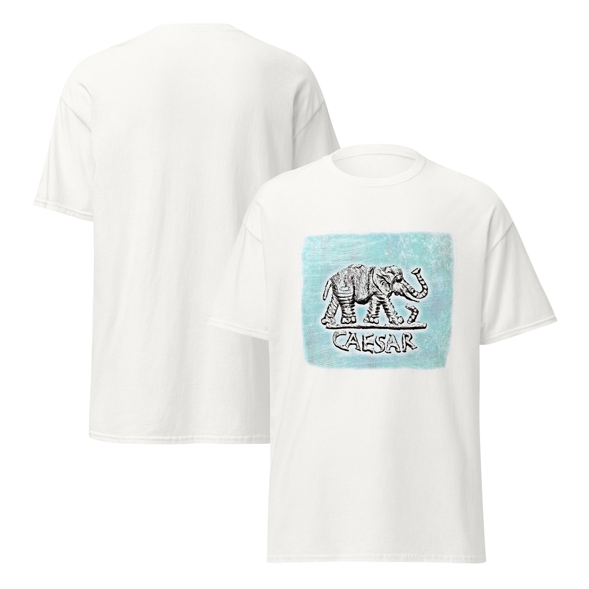 Julius CAESAR Elephant Ancient Rome Authentic Art 49 BC, White T-Shirt product image (3)