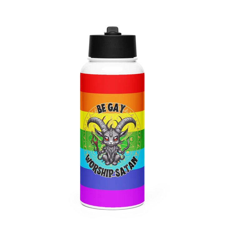 Be Gay Worship Satan Water Bottle product image (1)