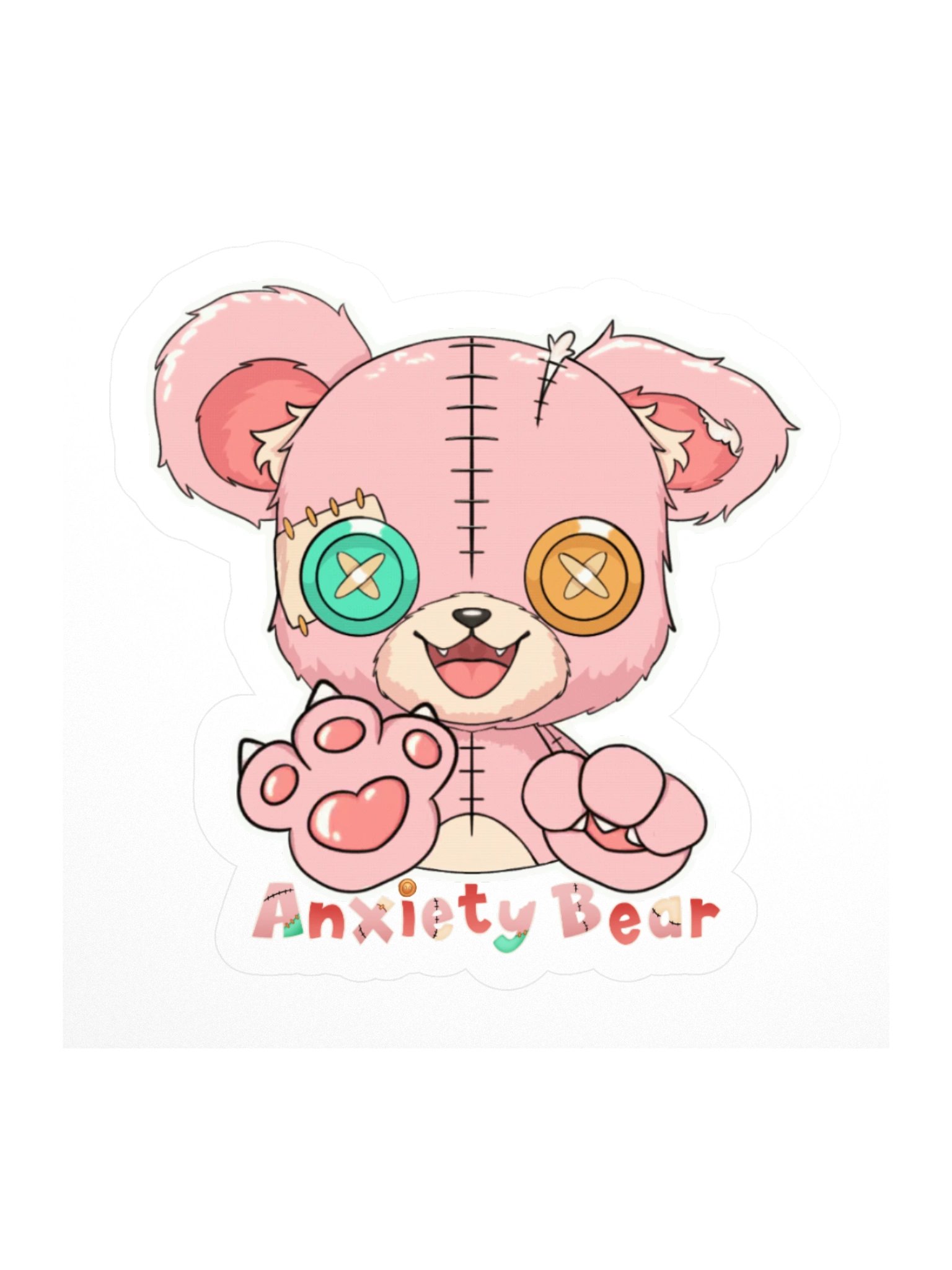 Toe Beans Anxiety Bear Sticker product image (1)
