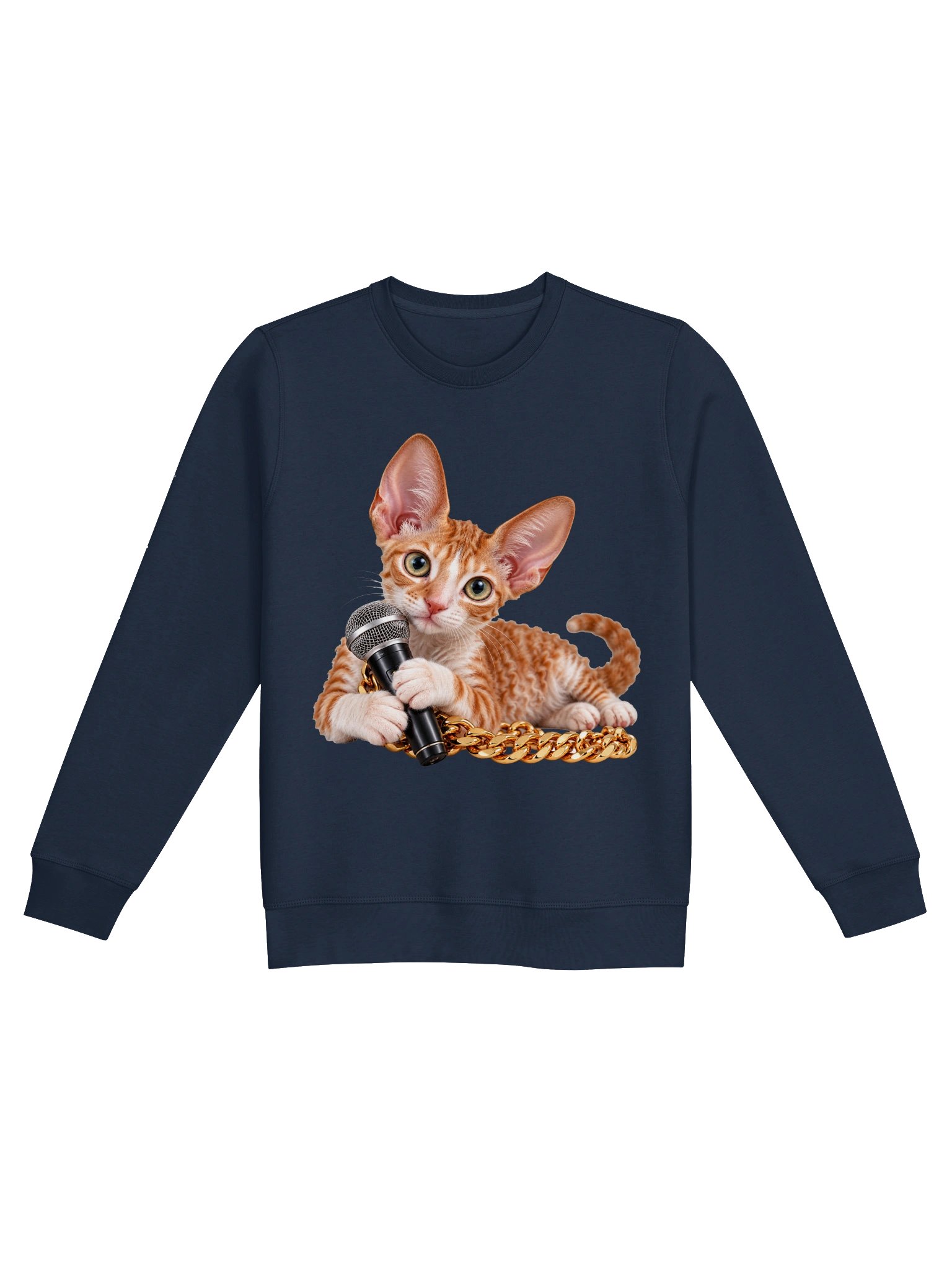 Hip Hop Cornish Rex Kitten – Organic Unisex Sweatshirt product image (9)