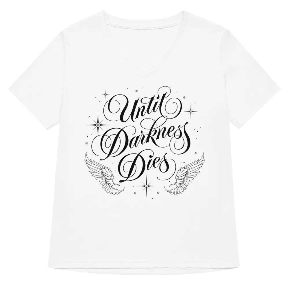 Until Darkness Dies (wings design) Bella+Canvas Women's Relaxed V-Neck T-Shirt product image (6)