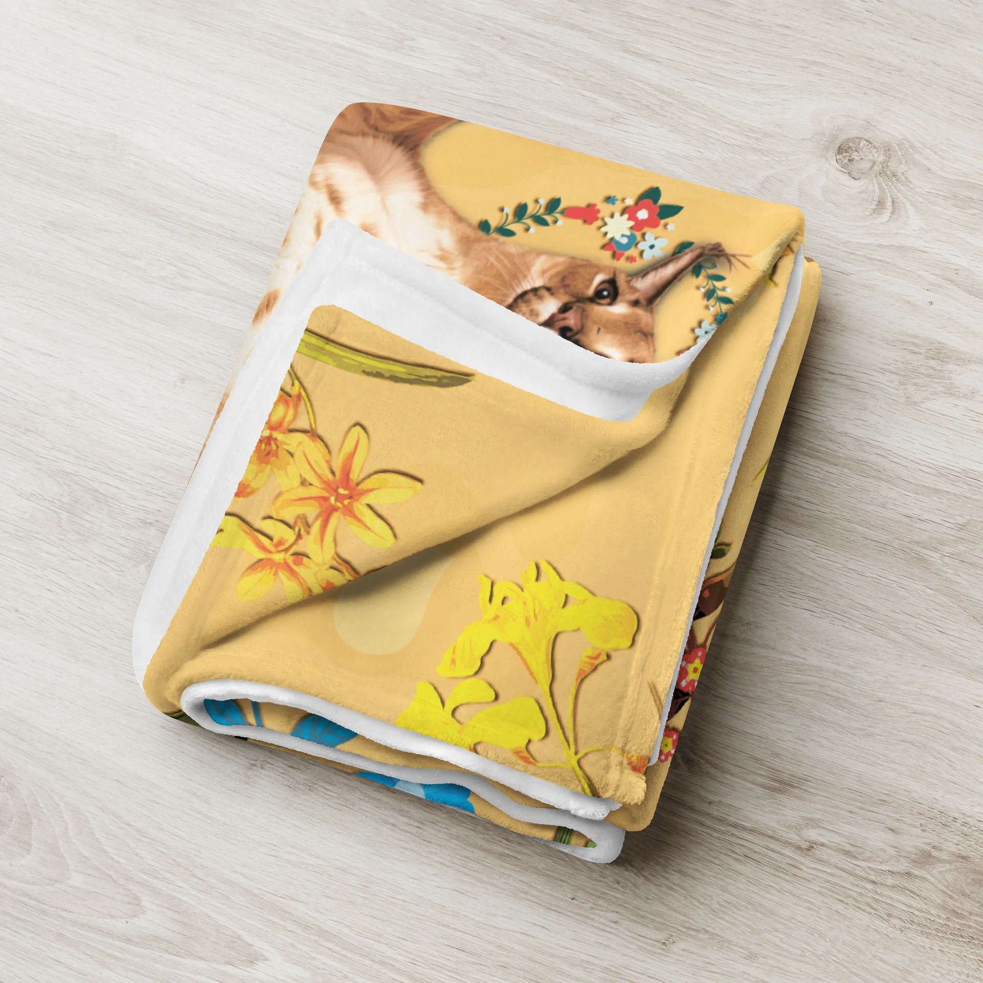 Big Floppa "Floral Harvest" Caracal Blankie product image (3)