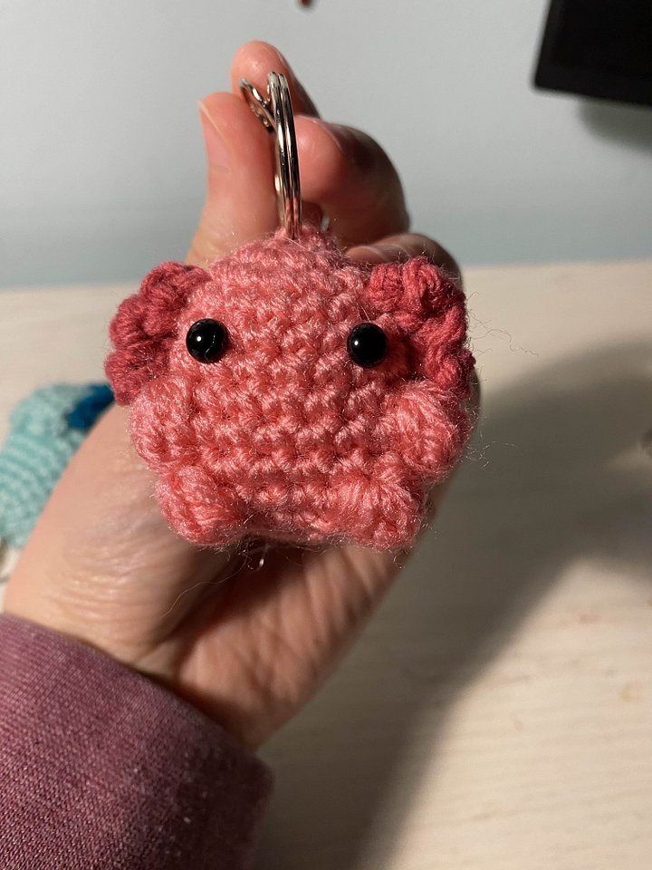 Pink Axolotl Keychain product image (1)