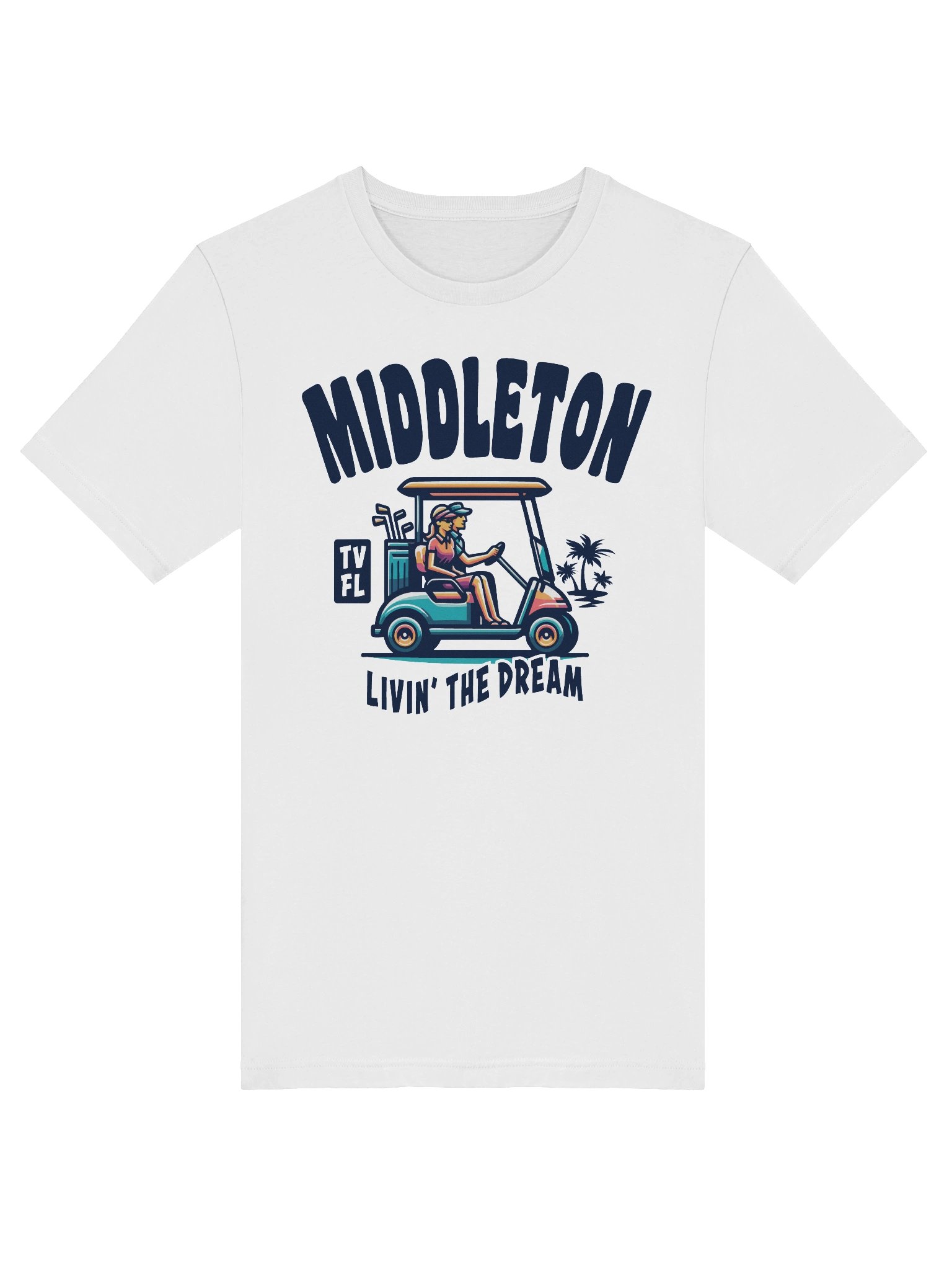 Middleton TV Florida USA Fun Golf Cart Design T-shirt product image (25)