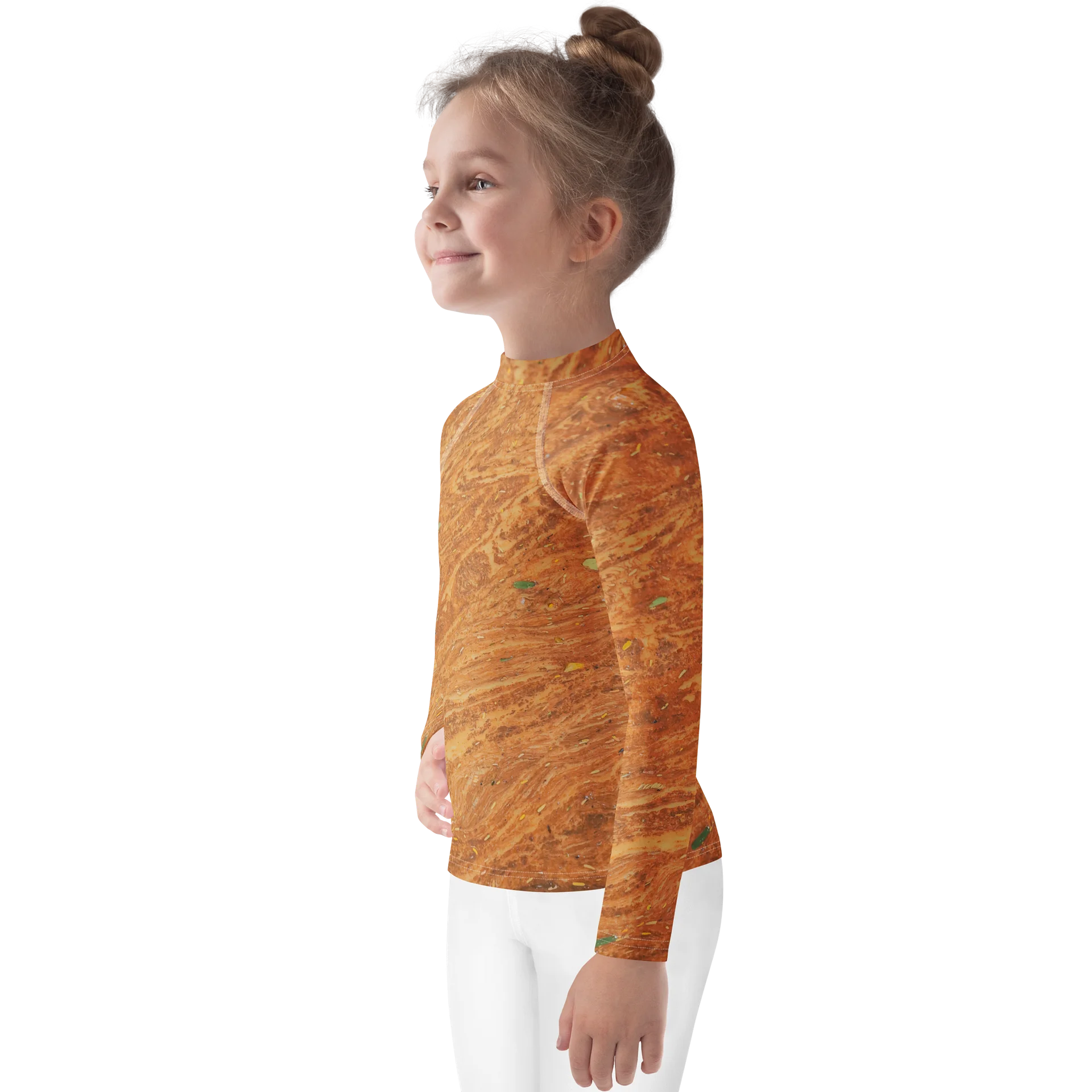 Terracotta Tea Kids All-Over Print Spiced Clay Rash Guard product image (3)