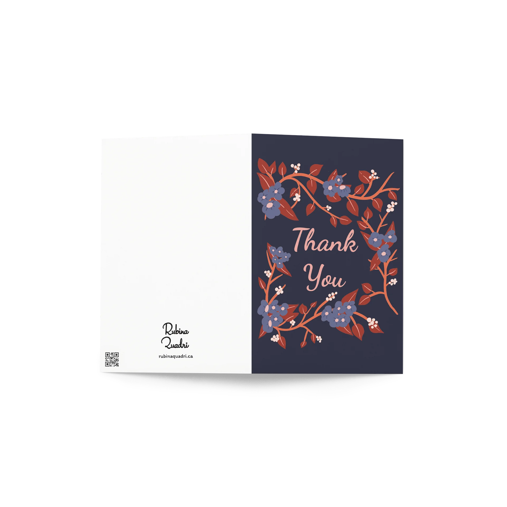 Thank You Botanical Garland | Deep Periwinkle & Rust on Midnight product image (2)