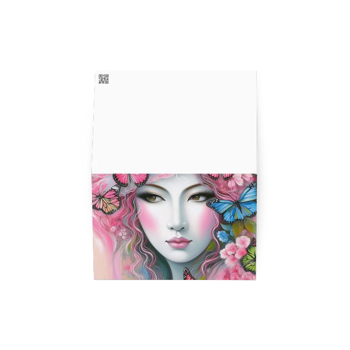 Woman With Pink Butterflies Greeting Card product image (2)