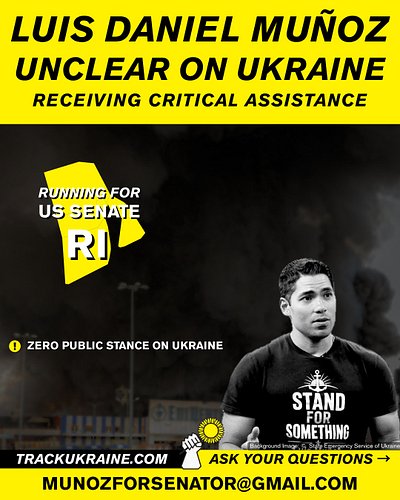Luis Daniel Muñoz @luisdanielmunoz.md is running for US Senate in Rhode Island.

⚠️Zero public stance on Ukraine