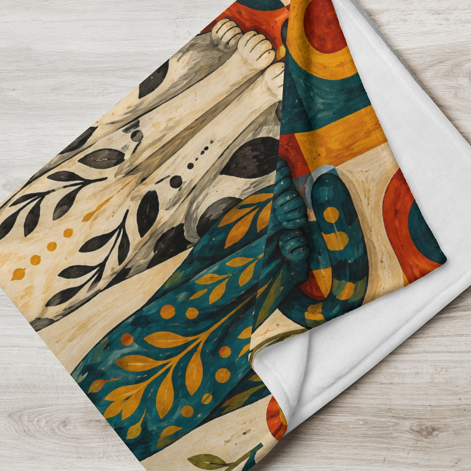 Whimsical Folk-Art Cats Blanket product image (2)
