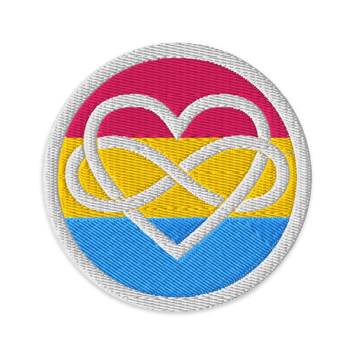 Pansexual Poly Infinity Heart Patch - Circle product image (1)