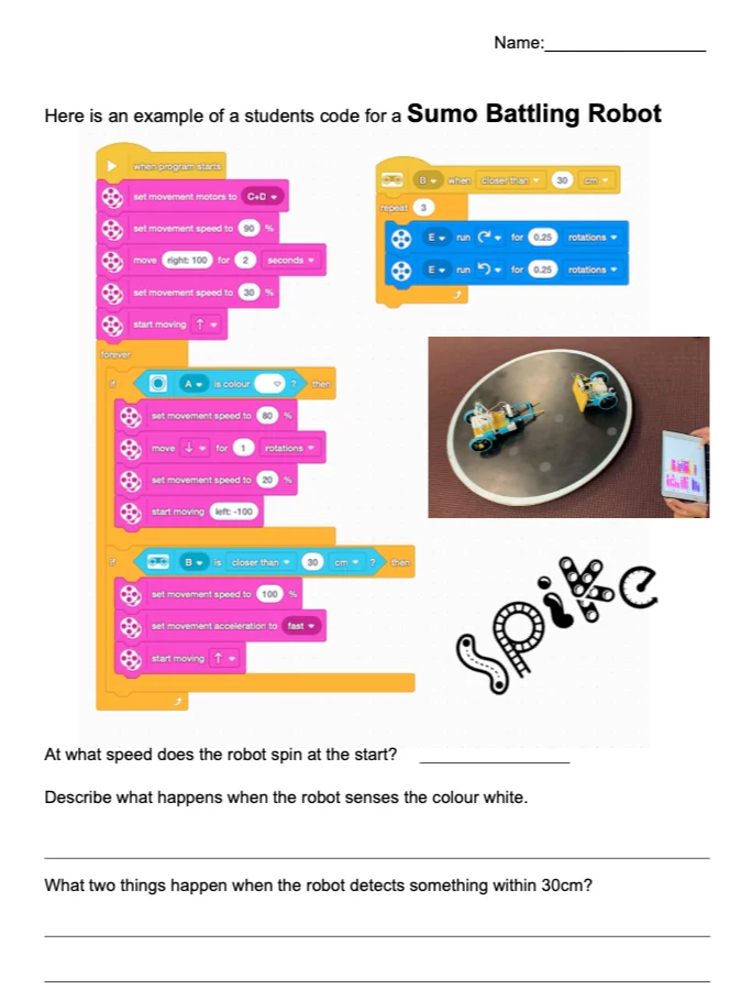 10 Spike Prime Worksheets - Print as many as you need! product image (2)