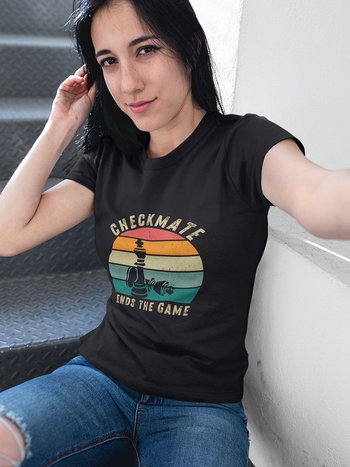 "Checkmate Ends the Game" Retro Chess T-Shirt product image (1)