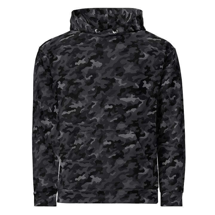 Bold Black Camouflage Print Hoodie for Casual Wear product image (1)