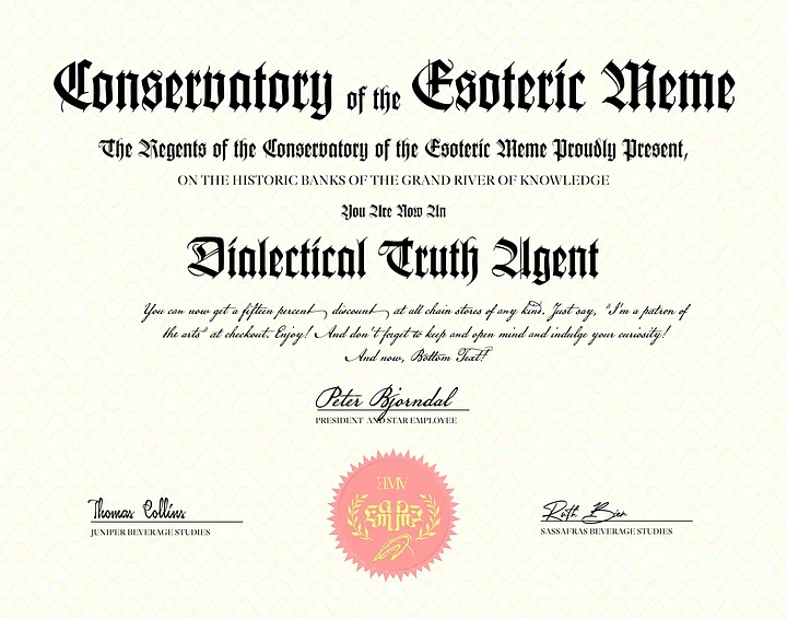 Dialectical Truth Agent Certificate (Digital) product image (1)
