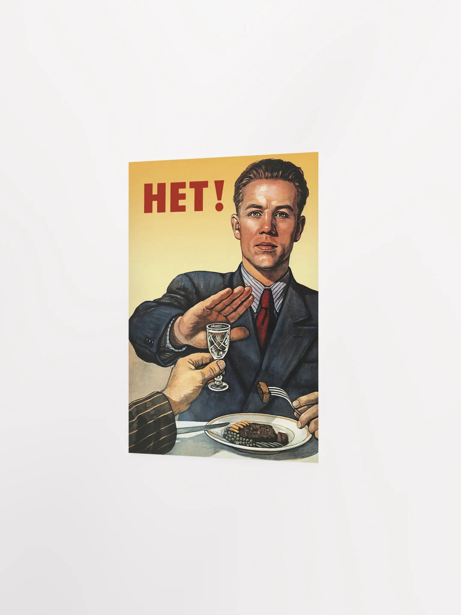 No! / Nein! / Нет! (vodka), USSR 1954 — Soviet vintage poster, vintage beer poster, propaganda poster product image (10)