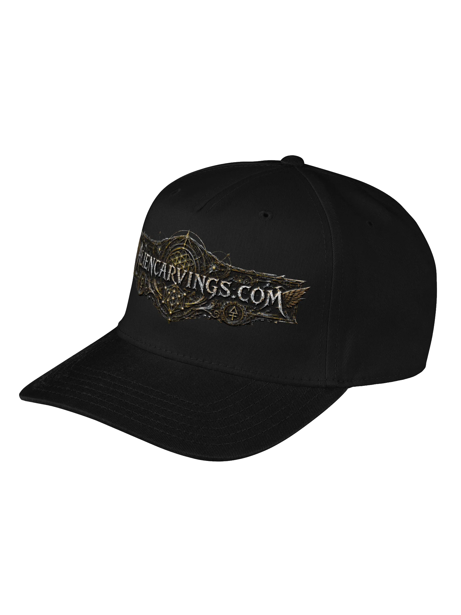 Aliencarvings Mercury Sulfer Embroidered Black Baseball Hat product image (3)