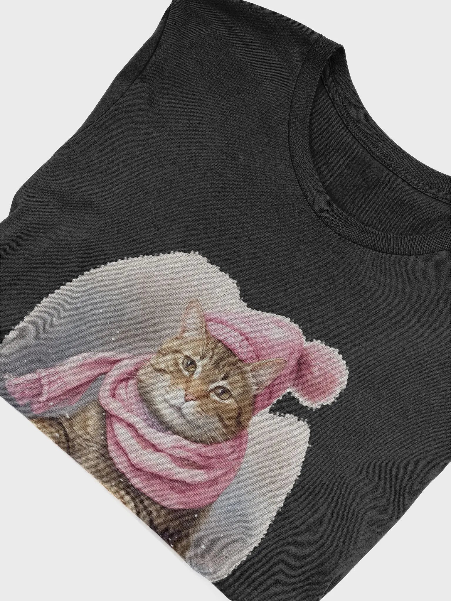 Adorable cute Cat wearing a pink hat and scarf Supersoft T-Shirt product image (5)