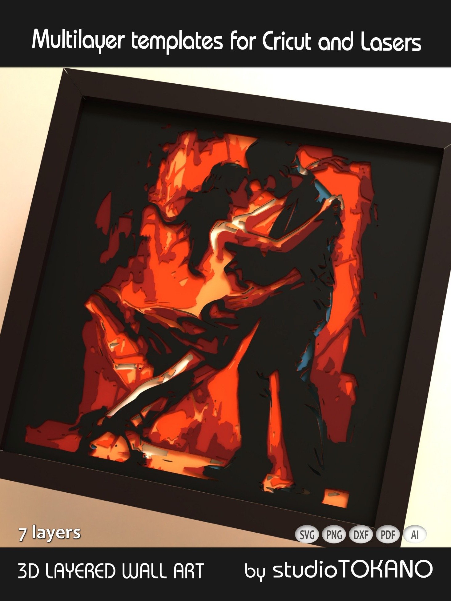 Tango Couple Layered Cut File product image (3)
