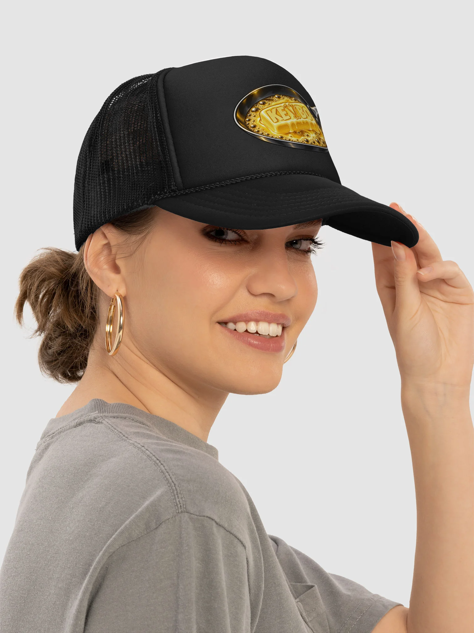 KEVBO X BUTTER "Sizzling Butter" Black FOAM Trucker Snapback Hat product image (7)