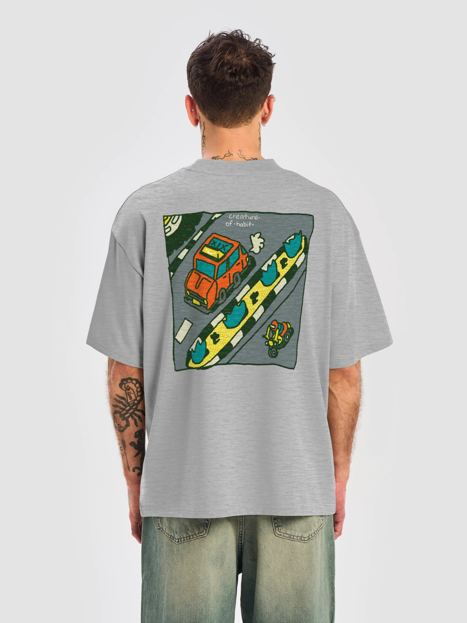 Cruisin' Grey Oversized T-Shirt product image (4)