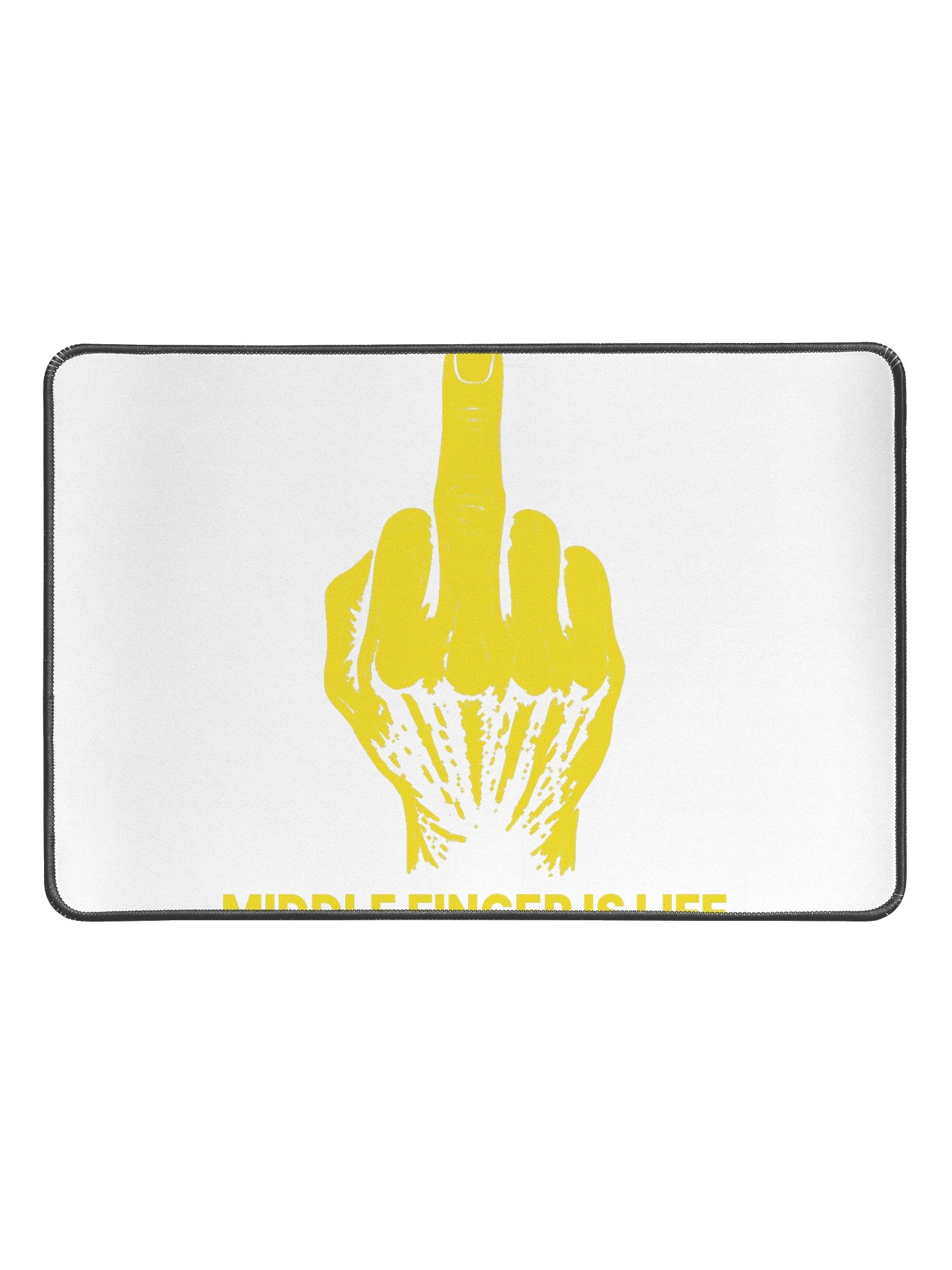 No ShopCo Middle Finger Desk Mat 12 x 18 - Yellow Artwork product image (1)