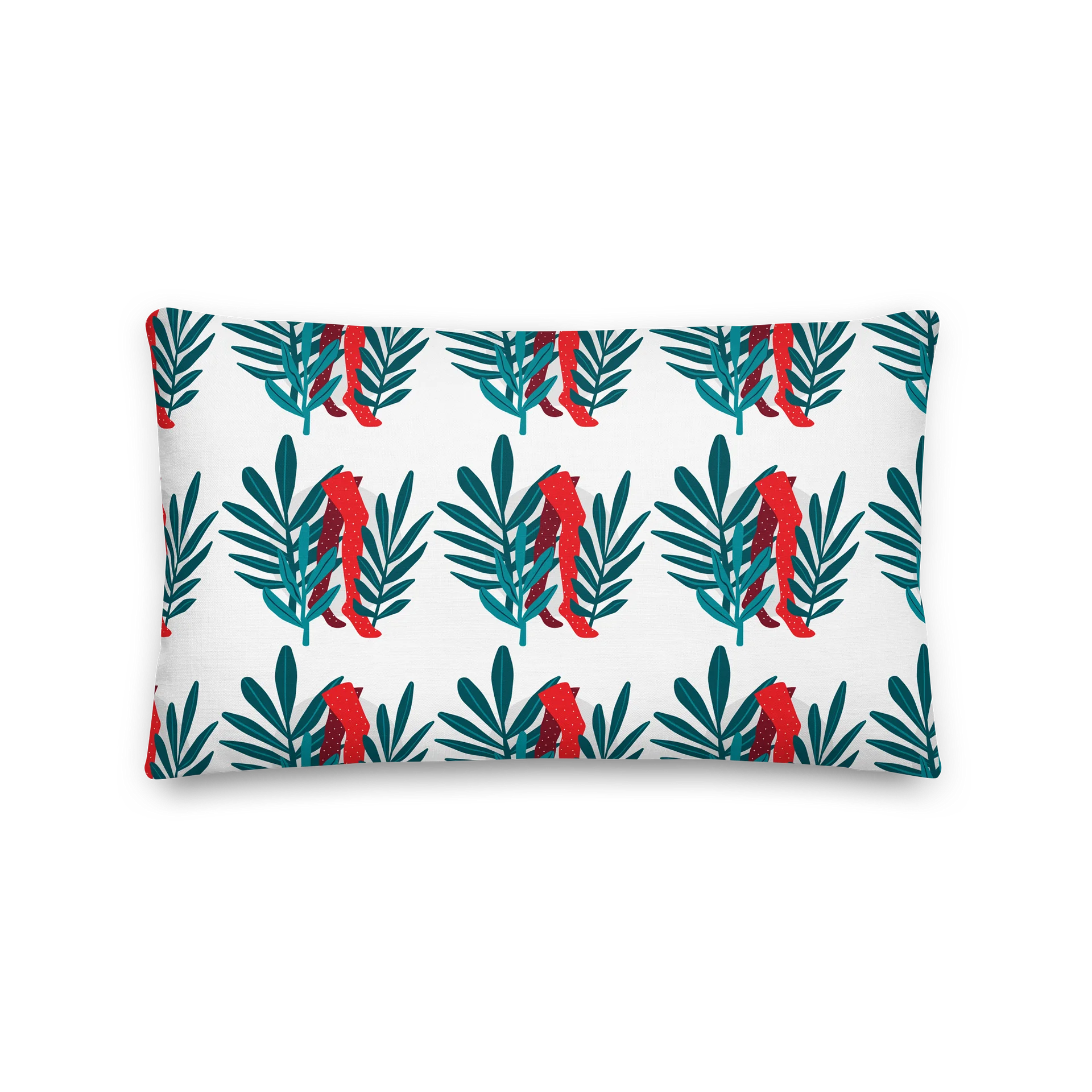 Teal Floral Grid Pillow product image (2)